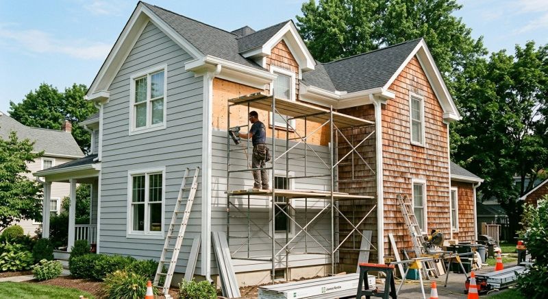Our team working on Siding Service projects in Woodstock, VT